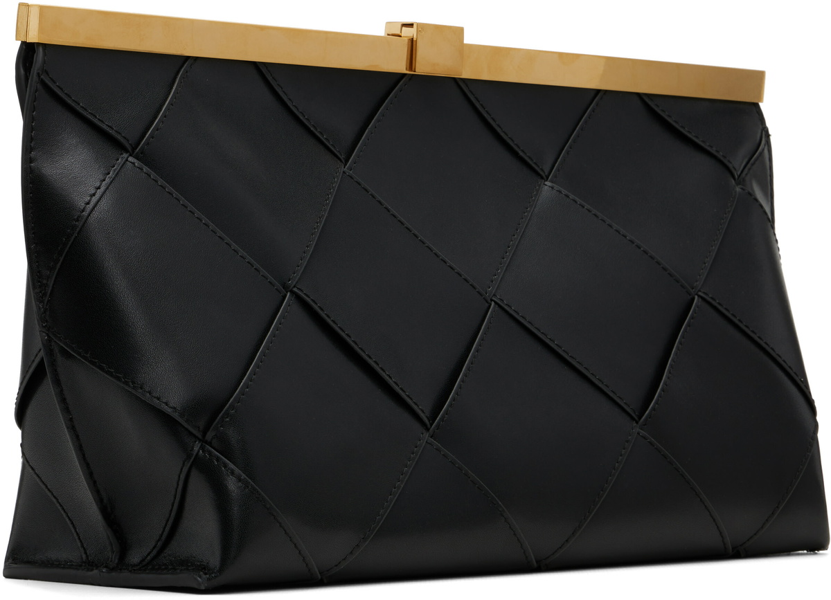ANINE BING Black Anine Braided Leather Clutch