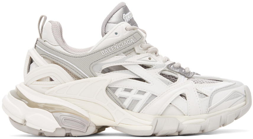 Balenciaga White & Grey Track 2.0 Sneakers Balenciaga