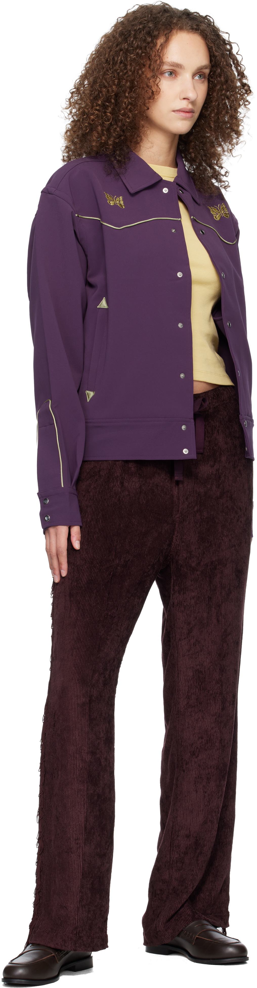 NEEDLES Burgundy Fringe String Lounge Pants