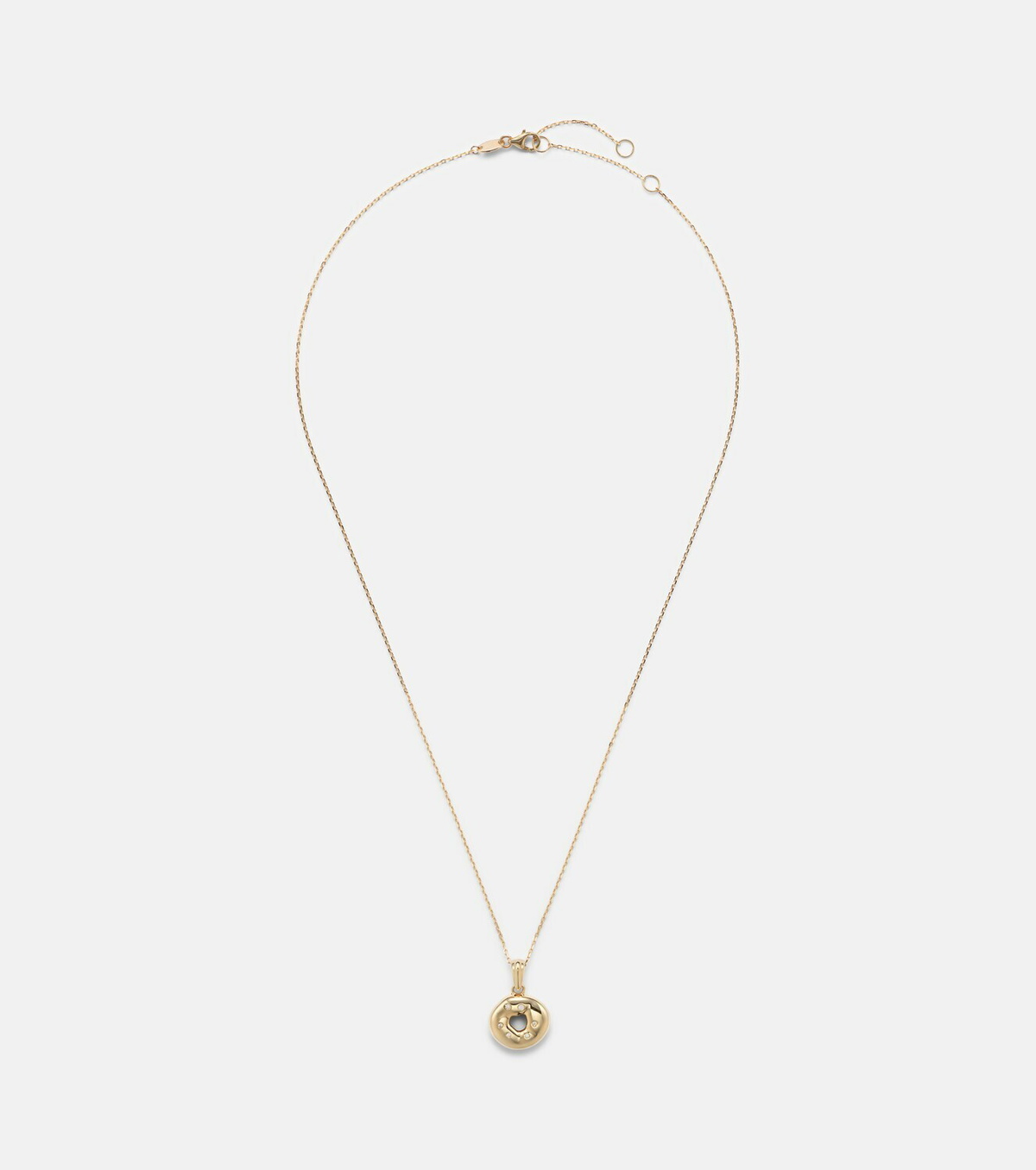 Stone and Strand Bagel Brunch 14kt gold pendant necklace with diamonds