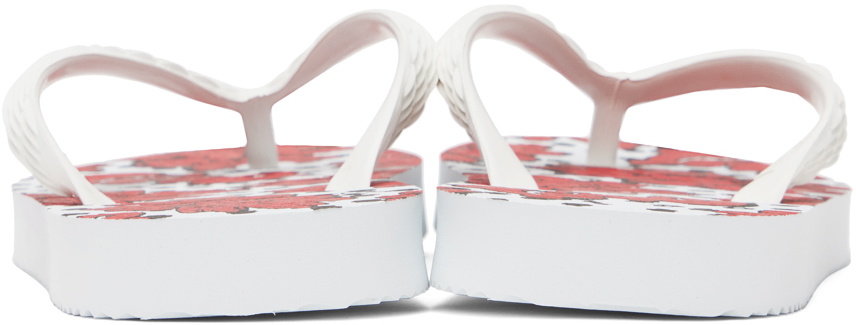 tao White & Red Graphic Flip Flops