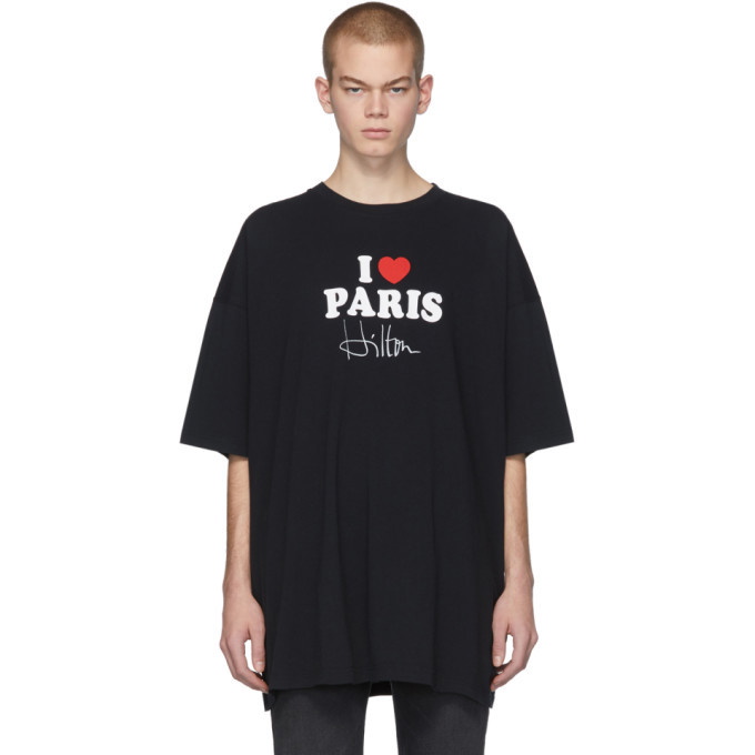 SSENSE Exclusive Black I Love Paris T-Shirt Vetements