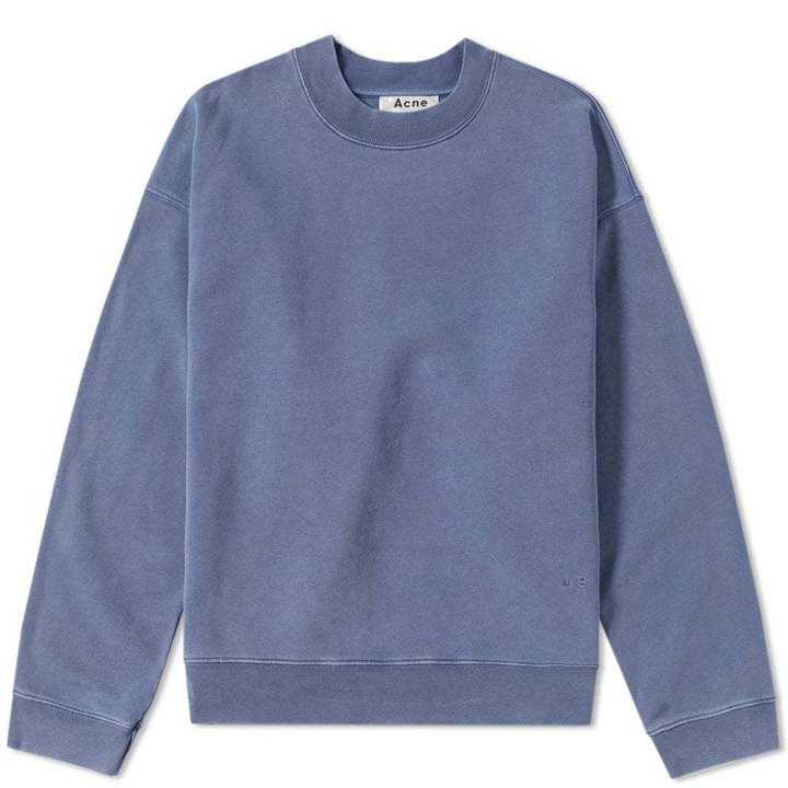 Photo: Acne Studios Fayte Washed Crew Sweat Blue