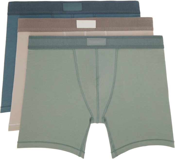 Photo: SKIMS Three-Pack Multicolor SKIMS Cotton 5 Boxer Briefs