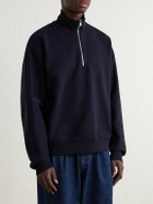 AGOLDE - Idris Cotton-Jersey Half-Zip Sweatshirt - Black