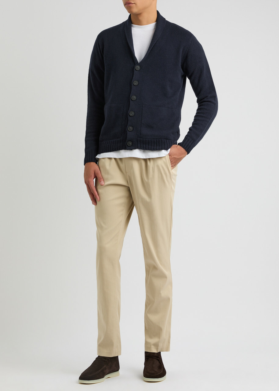 John Smedley Rockford Cashmere-blend Cardigan Navy John Smedley