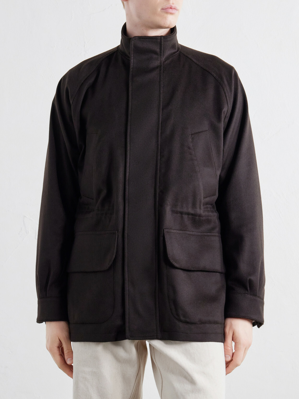 Stòffa - Traveler Brushed Cashmere-Twill Jacket - Brown