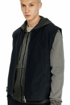 Diesel Cotton ripstop vest with Oval D patch - Jackets Mens in Black