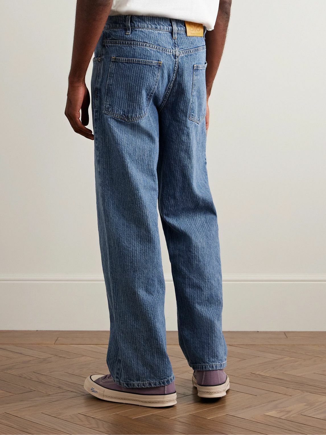 Small Talk - Straight-Leg Striped Jeans - Blue