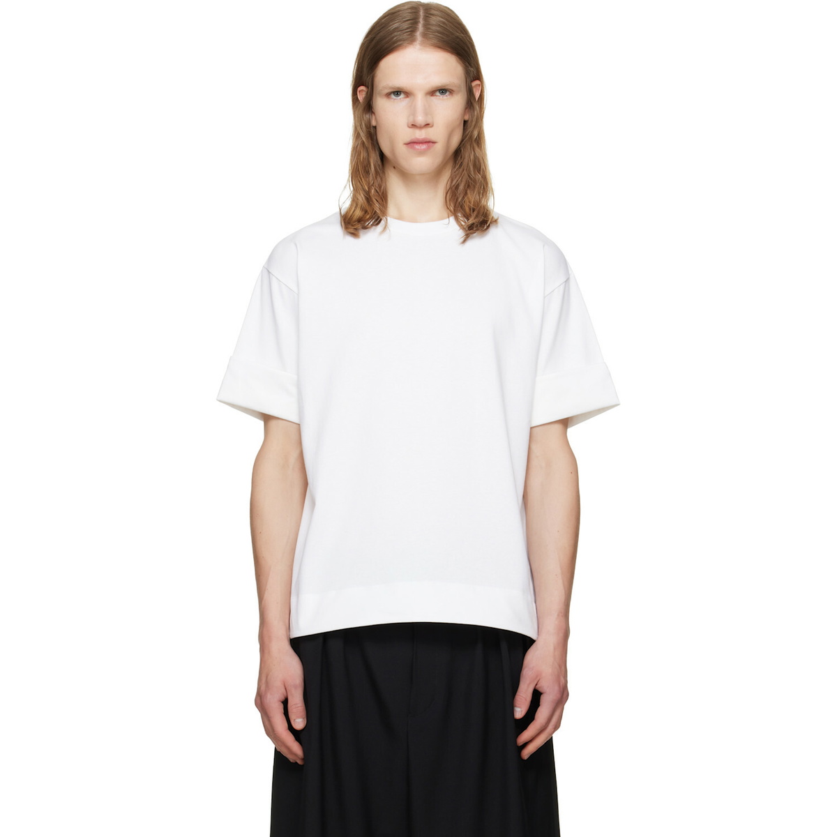 Simone Rocha White Fitted Wire Turnup T-shirt