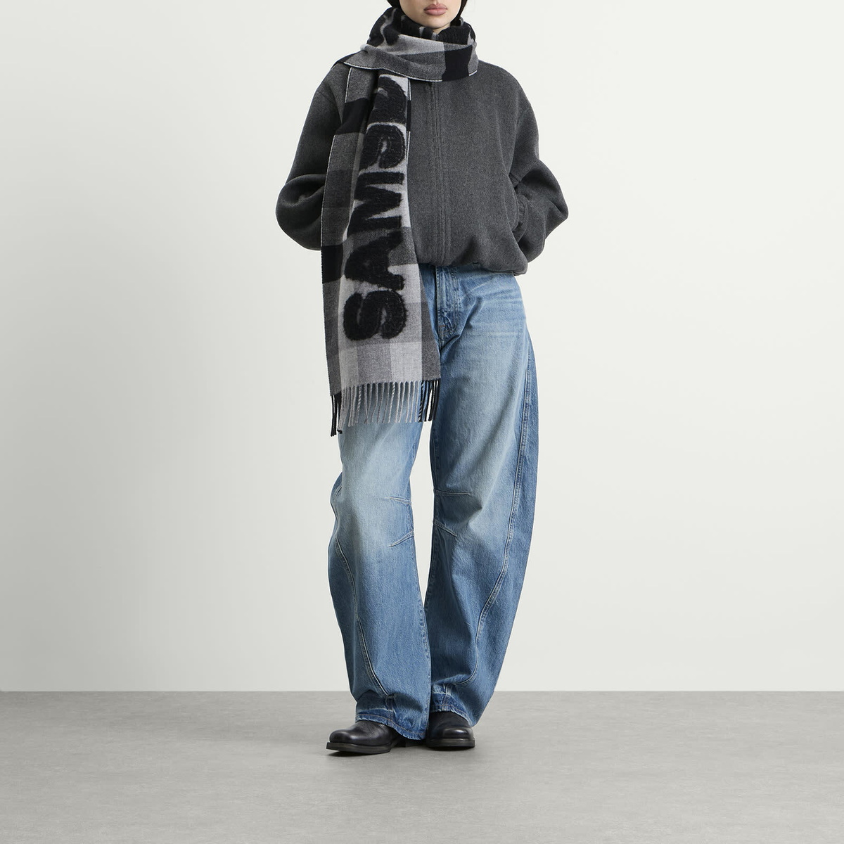 Samsøe Samsøe Women's Sasamsoe Scarf in Grey Melange Check 