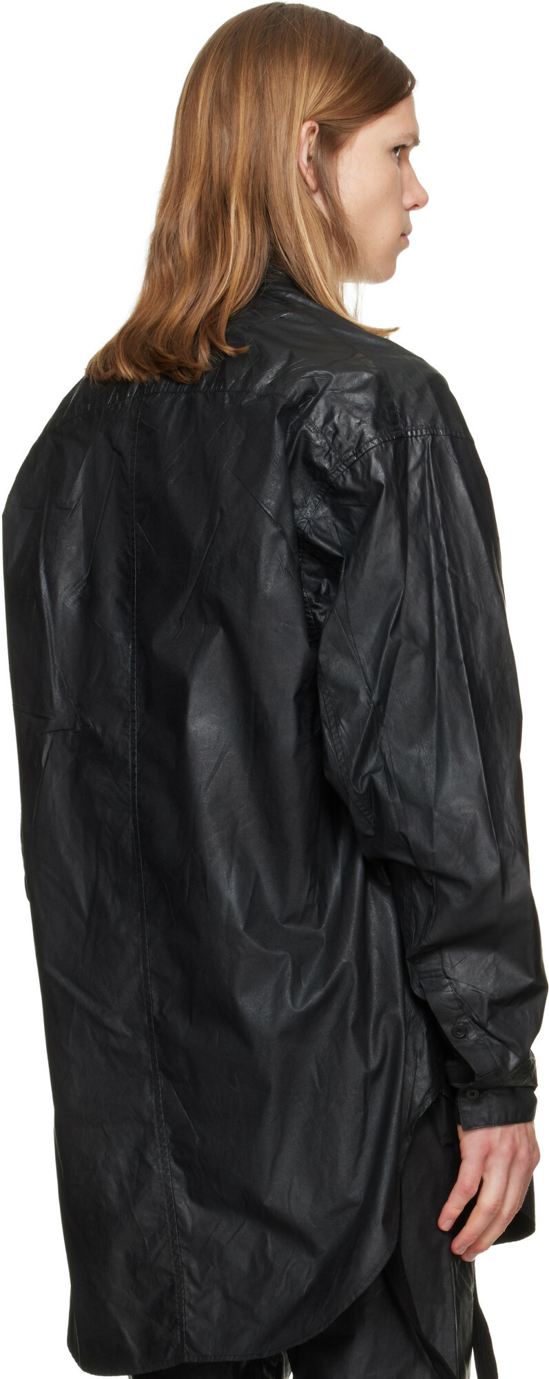Julius Black Coated Big Shirt