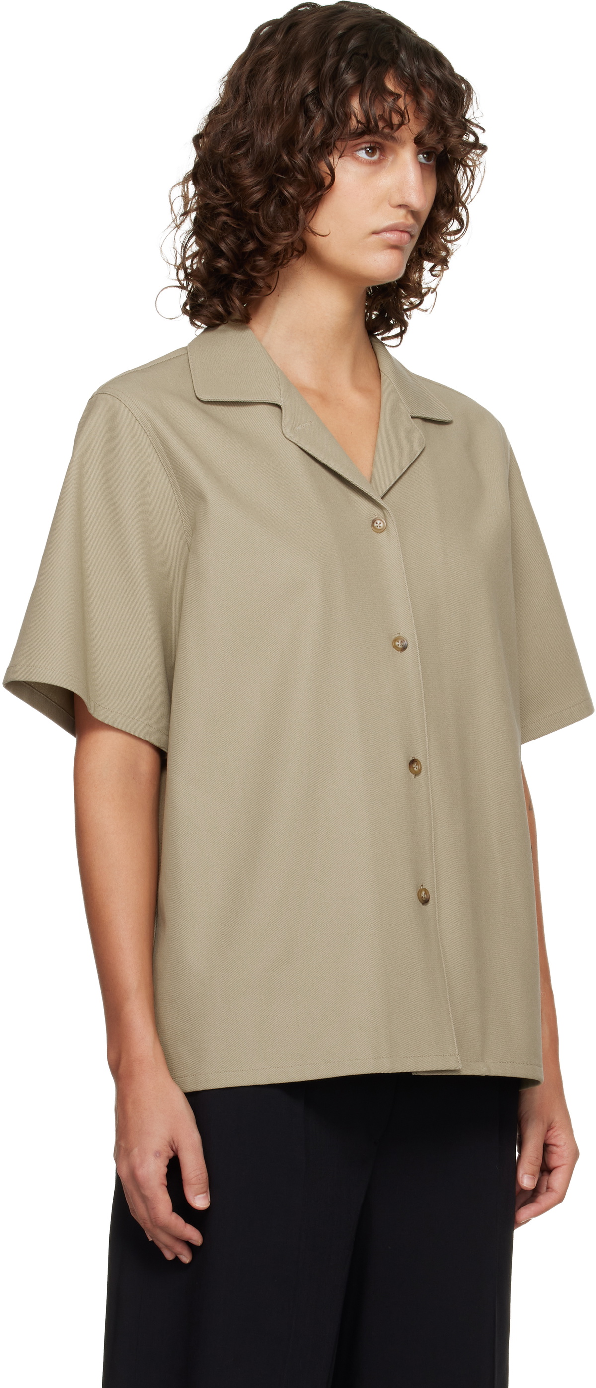 LE17SEPTEMBRE Beige Twill Short Sleeve Shirt