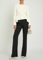 Roland Mouret Peplum Crepe Jacket Cream