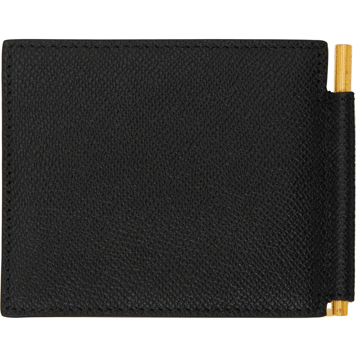 TOM FORD Black Small Grain Leather Money Clip Wallet
