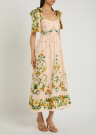 Farm Rio Botanical Beauty Floral Cotton-blend Midi Dress Pink