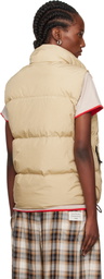 Stone Island Beige G100003 Crinkle Reps Recycled Nylon Down Vest