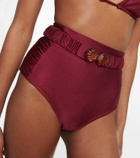 Johanna Ortiz High-rise belted bikini bottoms