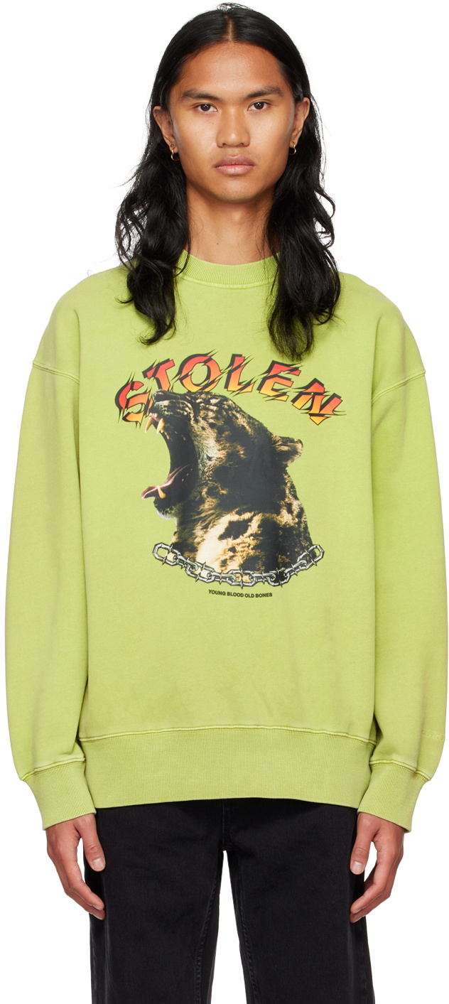 Stolen Girlfriends Club Green Wild Cat Sweatshirt
