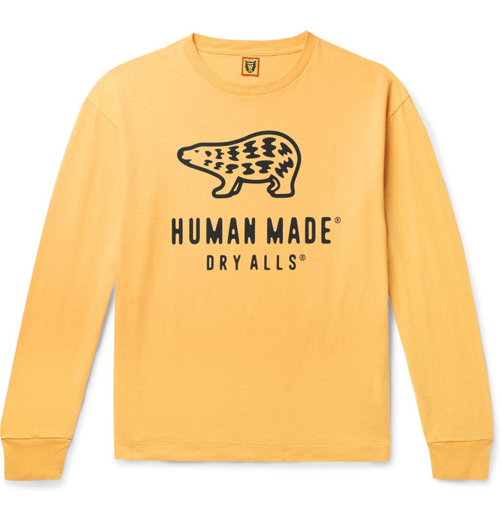 Photo: Human Made - Logo-Print Cotton-Jersey T-Shirt - Yellow