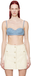 GCDS Blue Underwire Denim Bra