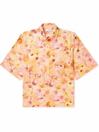 Collina Strada - Sequin-Embellished Printed Rose Sylk Shirt - Yellow