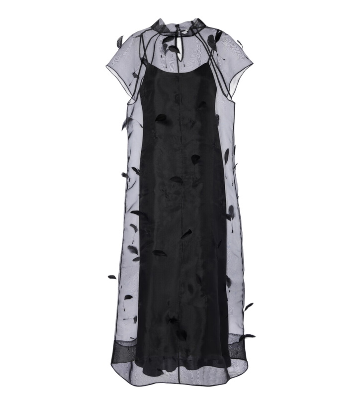 Photo: Simkhai Pauline feather-trimmed organza midi dress