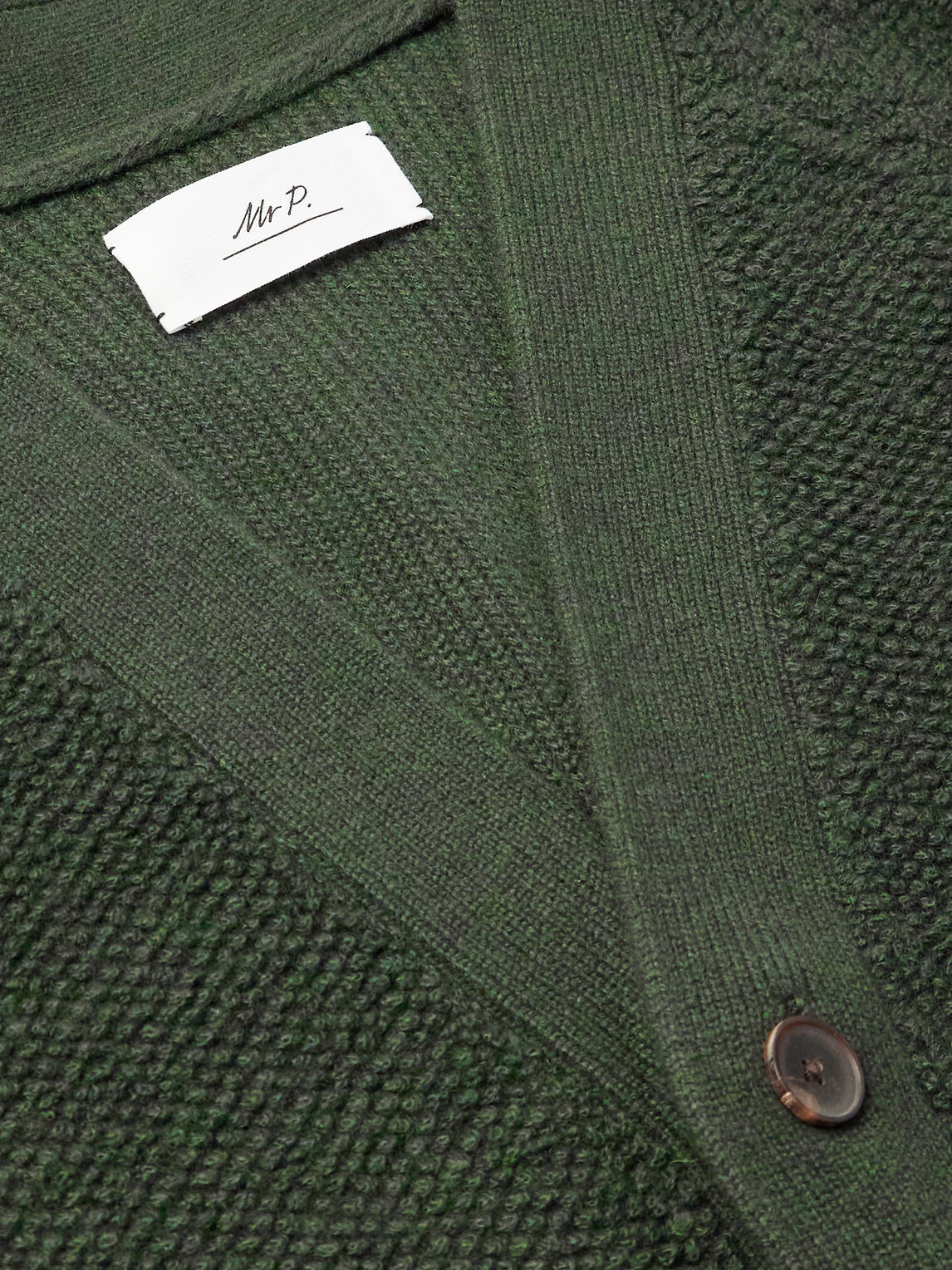 Mr P. - Cashmere-Terry Cardigan - Green