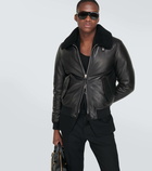 Tom Ford Shearling-trimmed leather jacket