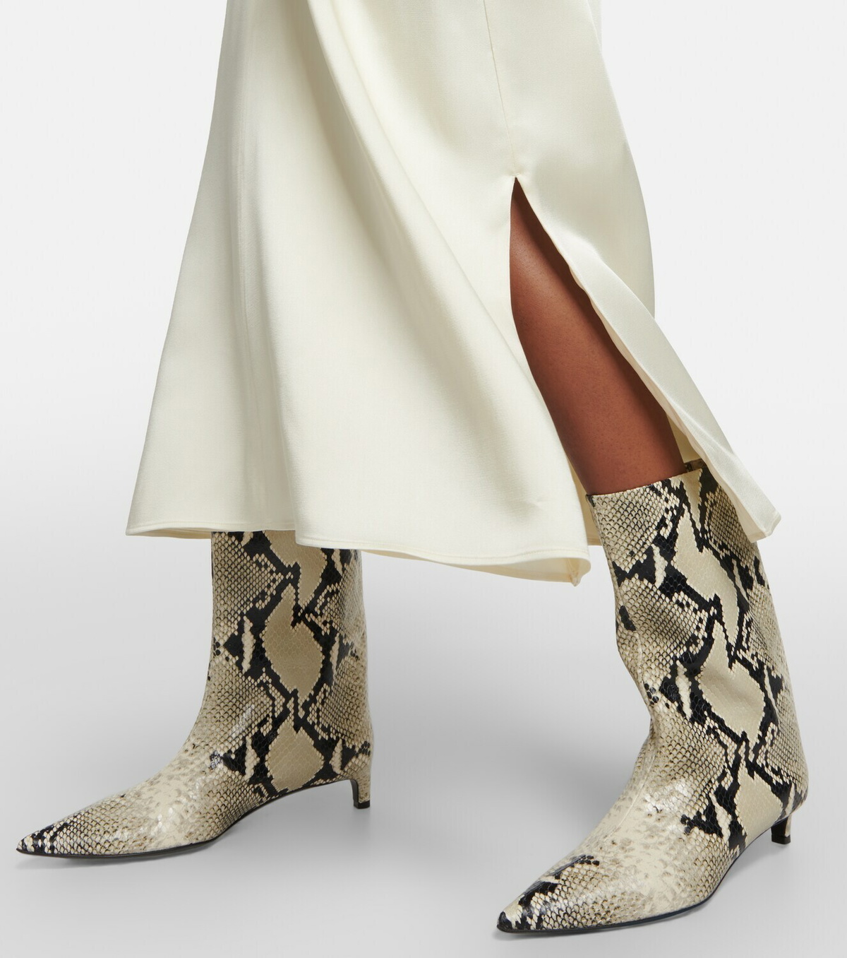ミドルブーツ JIL SANDER Women Boots J15WU0043PR425 019 GREEN Jil Sander Snake-print leather boots Jil Sander