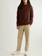 Folk - Assembly Tapered Stretch Organic Cotton-Twill Trousers - Brown