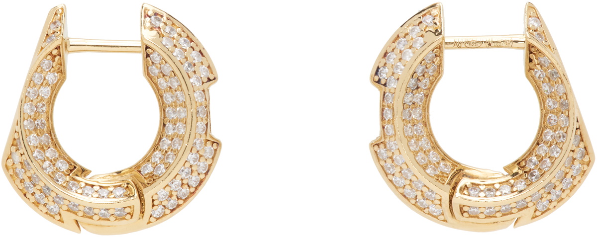 Burberry Gold Hollow Pave Earrings