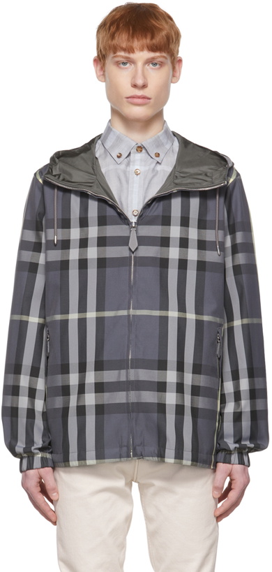 Photo: Burberry Grey Polyester Reversible Jacket