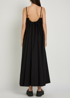 Studio Nicholson Gathered Cotton Midi Dress Black
