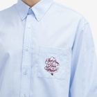 Drôle de Monsieur Men's Logo Oxford Shirt in Light Blue