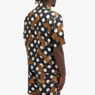 AMIRI Men's Leopard Polka Short Sleeve Vacation Shirt in Black