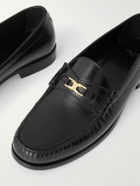 CELINE - Triomphe Logo-Embellished Leather Loafers - Black