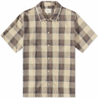 Folk Men's Maxi Check Gabe Shirt in Tan Check