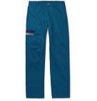 AFFIX - Logo-Print Twill Trousers - Blue