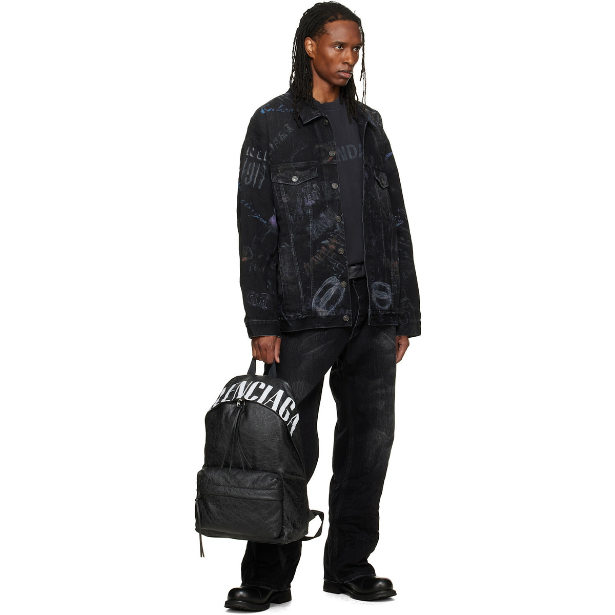 Balenciaga Black Oversized Denim Jacket