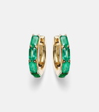 Shay Jewelry 18kt gold huggie earrings with emeralds