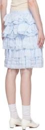SHUSHU/TONG Blue Tiered Lace Midi Skirt