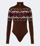 Perfect Moment Fair Isle wool bodysuit