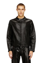 Diesel Moto jacket in shiny coated Jogg Jeans - Denim Jackets Mens in Black