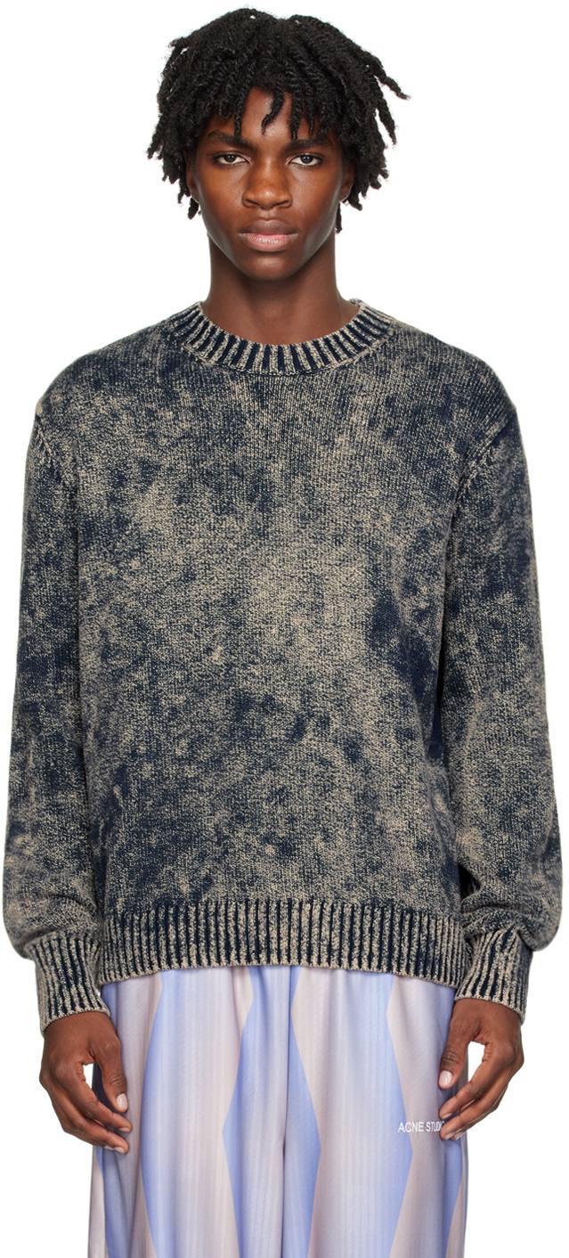 Acne Studios Navy Embroidered Sweater Acne Studios