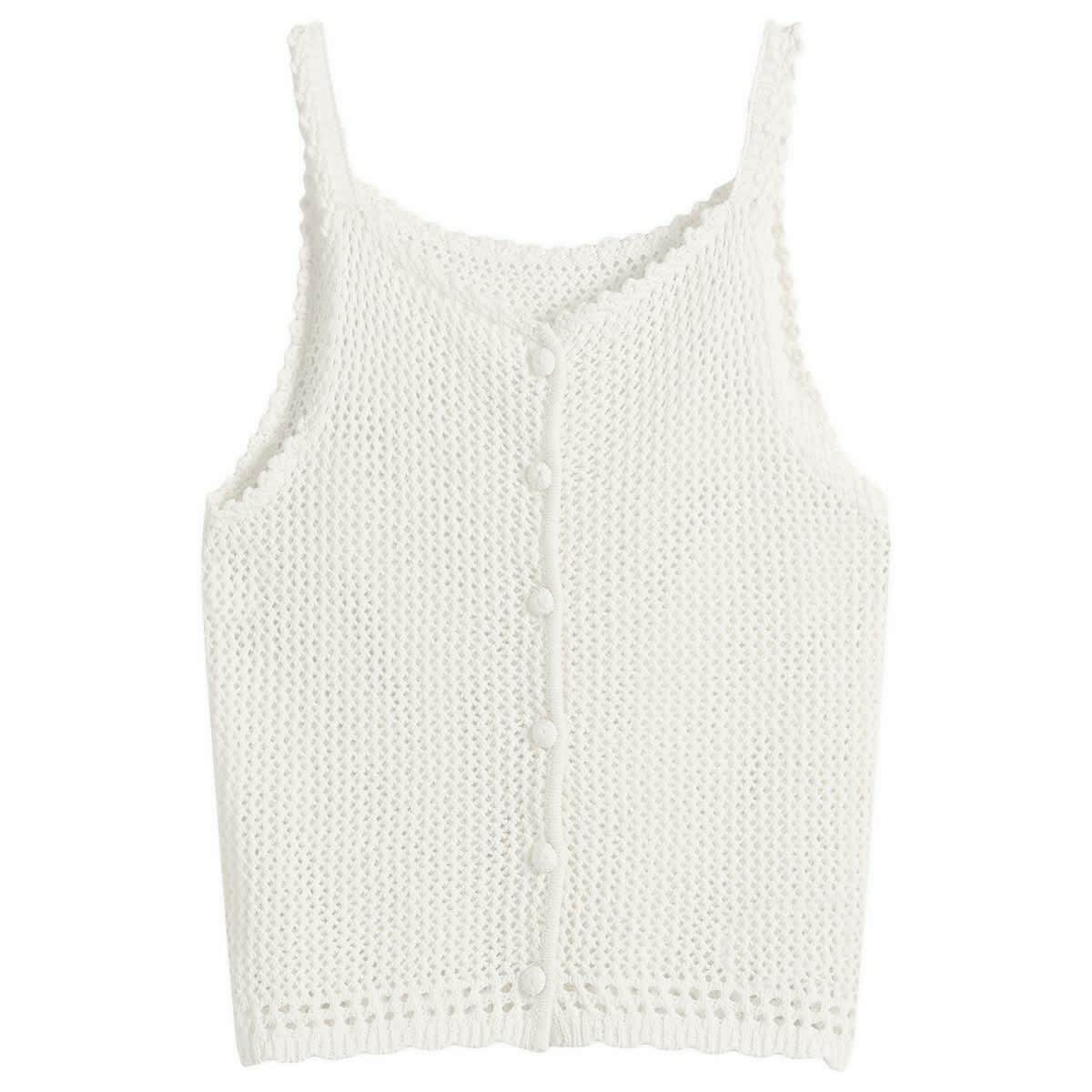 DUNST Women's Knit Vest Top in Ivory