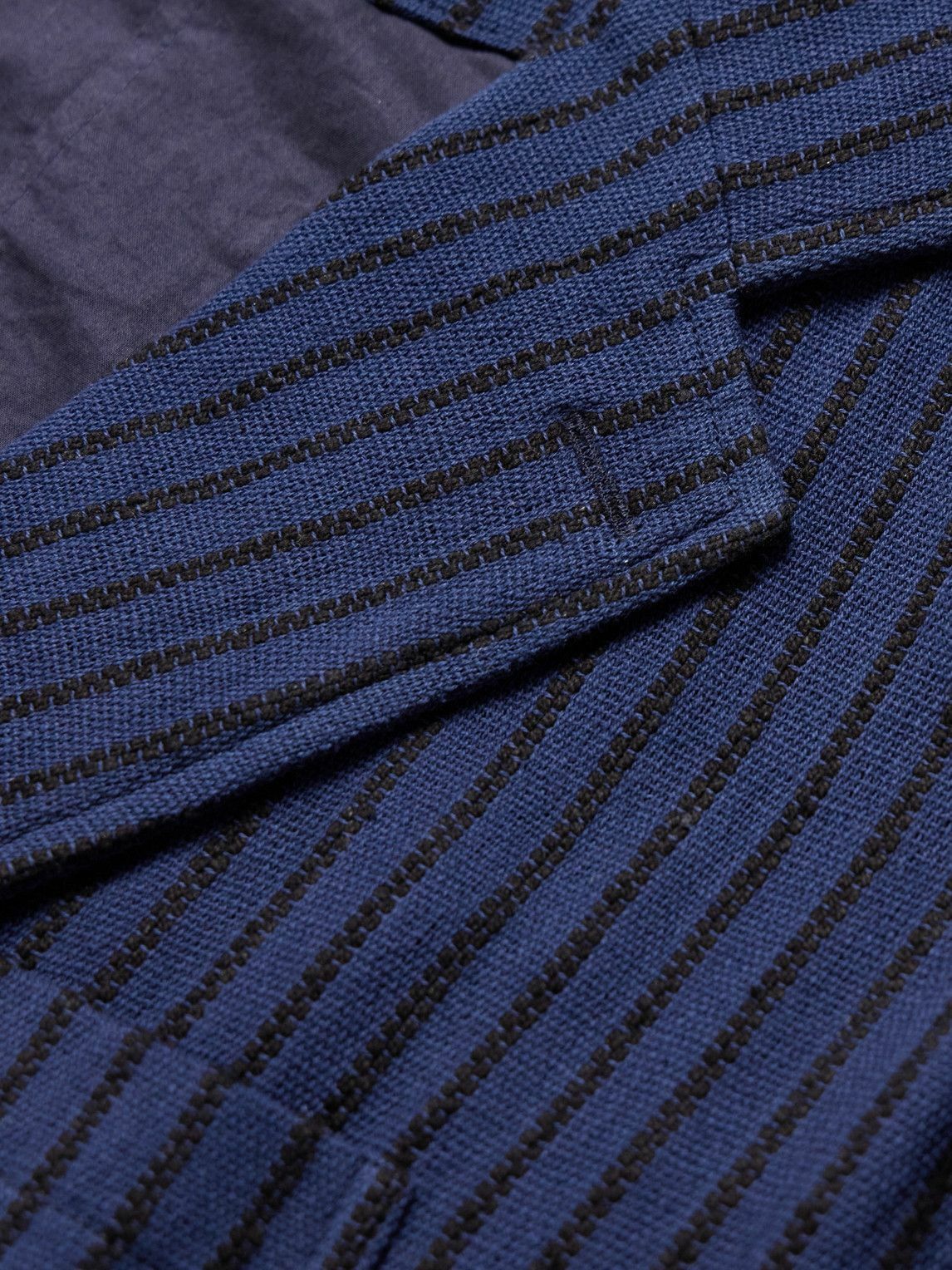 Kardo - Hugh 2.0 Unstructured Striped Cotton Suit Jacket - Blue