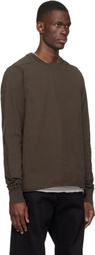 Rick Owens DRKSHDW Brown Temple Crewneck Sweatshirt