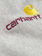 Carhartt WIP - American Script Logo-Embroidered Cotton-Blend Jersey Hoodie - Gray