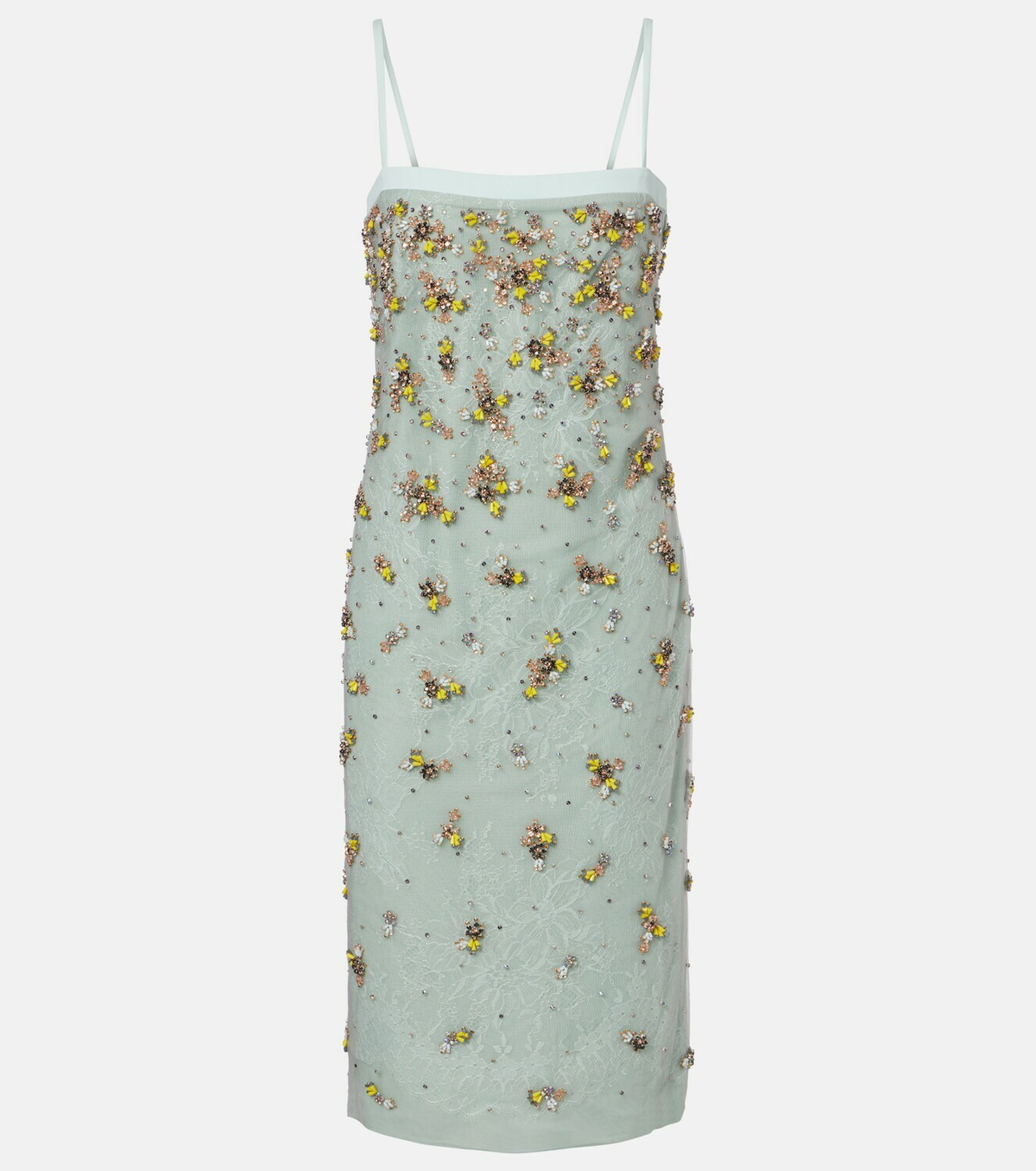 Costarellos Palla embellished lace and tulle midi dress